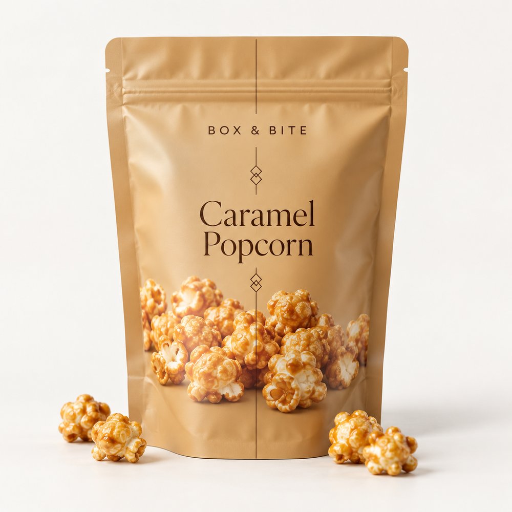 Caramel Popcorn — BOX & BITE snack pouch