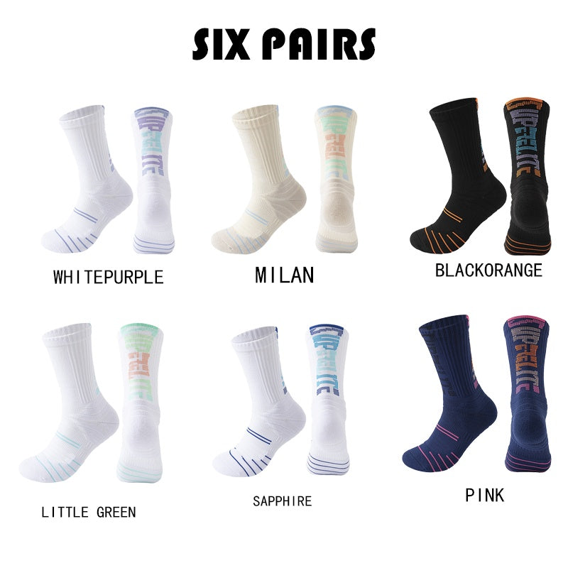 6 Pairs Men Compression Running Socks