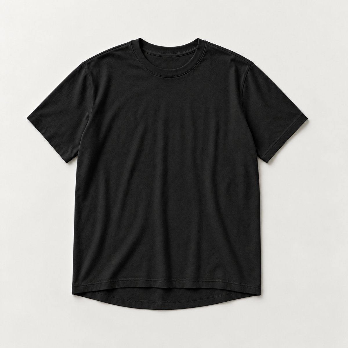 Cream Longline Tee - Black
