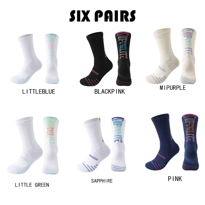 6 Pairs Men Compression Running Socks