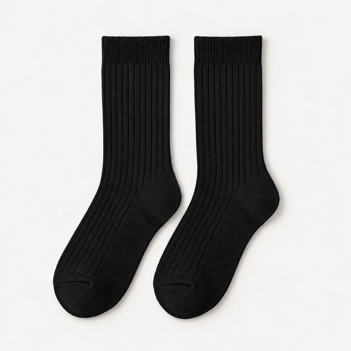 Navy Ribbed Socks - Black