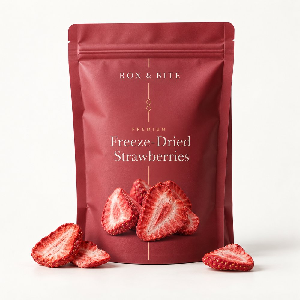 Freeze-Dried Strawberries — BOX & BITE snack pouch