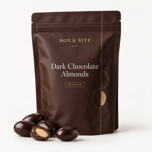 Dark Chocolate Almonds — BOX & BITE snack pouch
