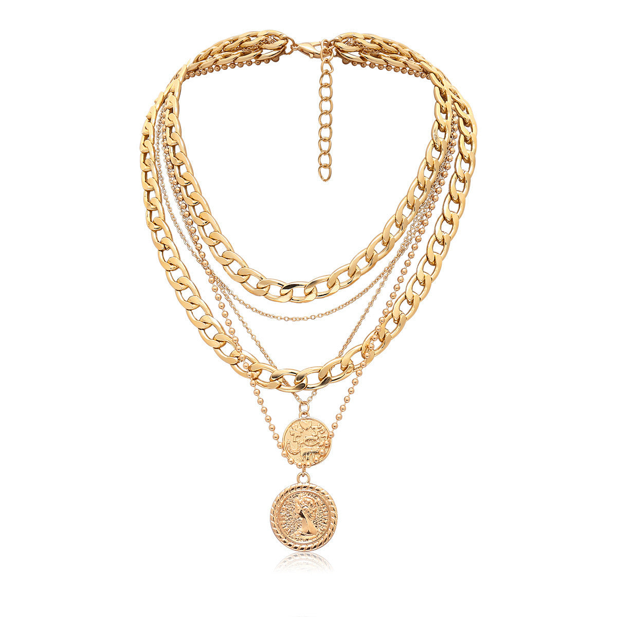 Layered Gold Chain Necklace with Cross – Minimalist Jewelry