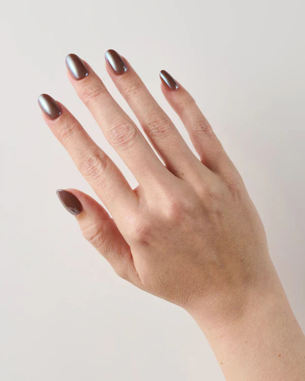Chrome Chocolate (Medium, Round) - Soft Gel Press Ons