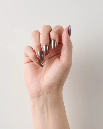 Chrome Chocolate (Medium, Round) - Soft Gel Press Ons