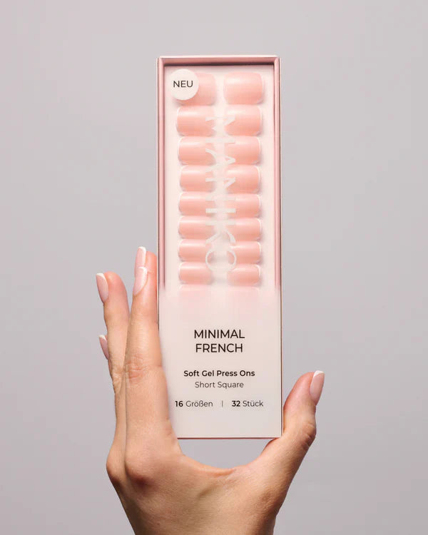 Minimal French (Short, Square) - Soft Gel Press Ons