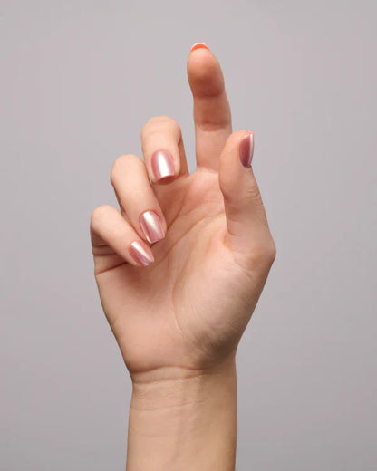 Peach Mirror (Short, Square) - Soft Gel Press Ons