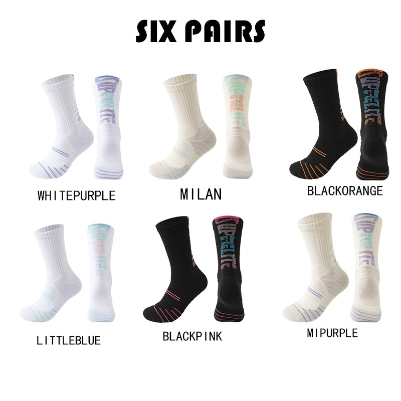 6 Pairs Men Compression Running Socks