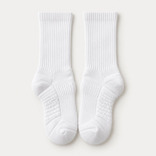 Cushioned Crew Socks - White