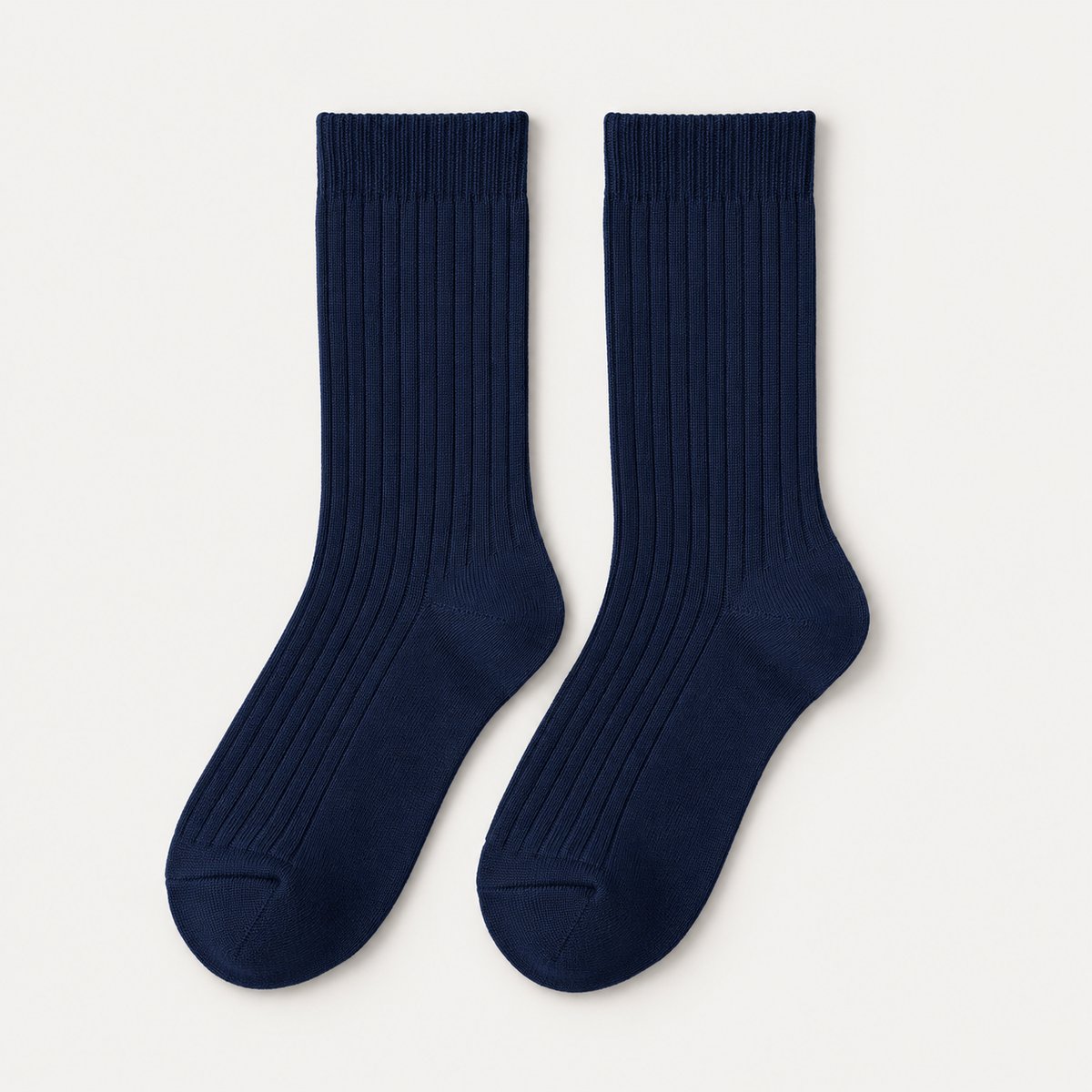 Navy Ribbed Socks - Navy
