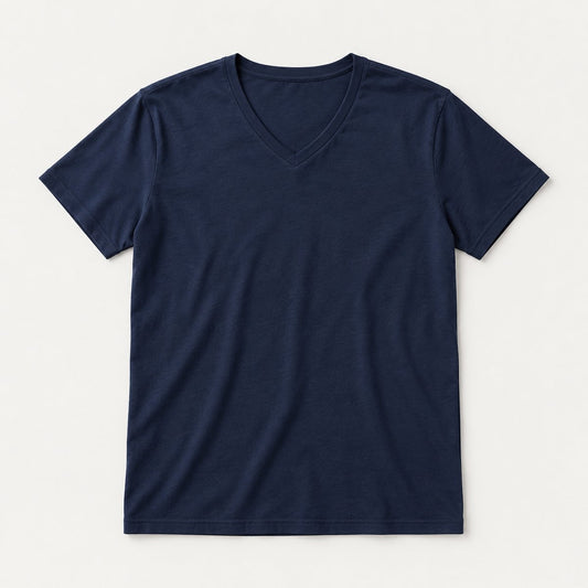 Navy V-Neck Tee - Navy
