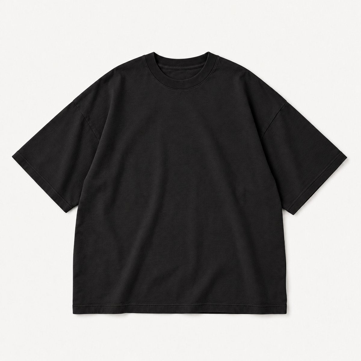 Oversized Cotton Tee - Black